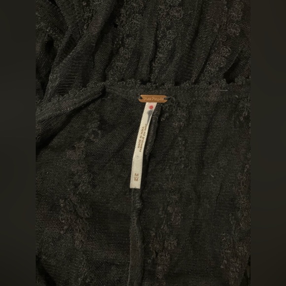 Free People Look At You Black Embroidered Maxi Slip Dress NEW - Picture 5 of 6